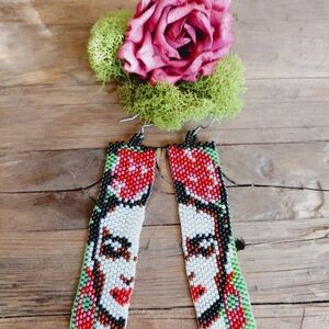 Frida Kahlo beaded earrings